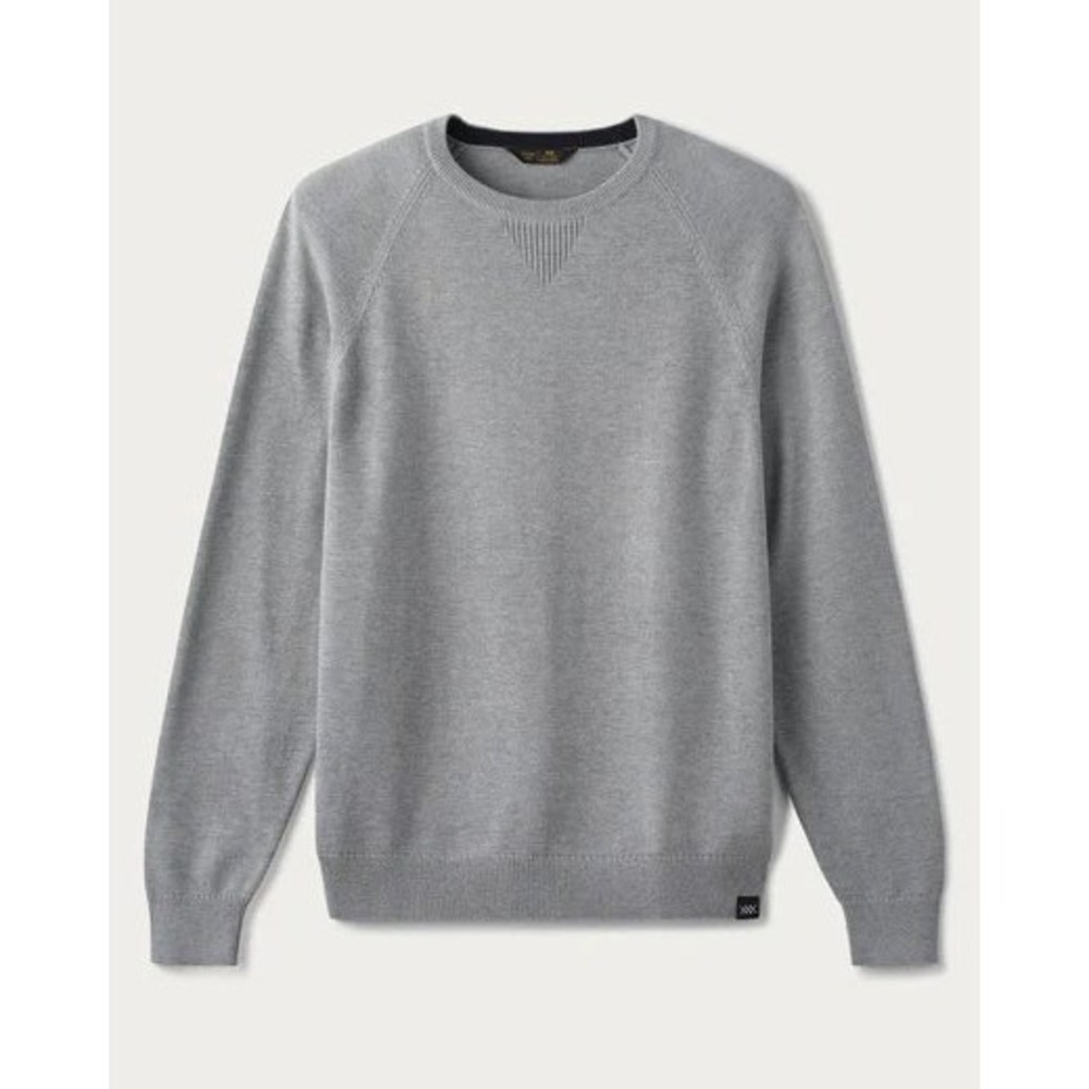 Rhone Dubliner Crewneck Sweater‎ Mens S Gray Raglan Cotton Blend Whistle Patch